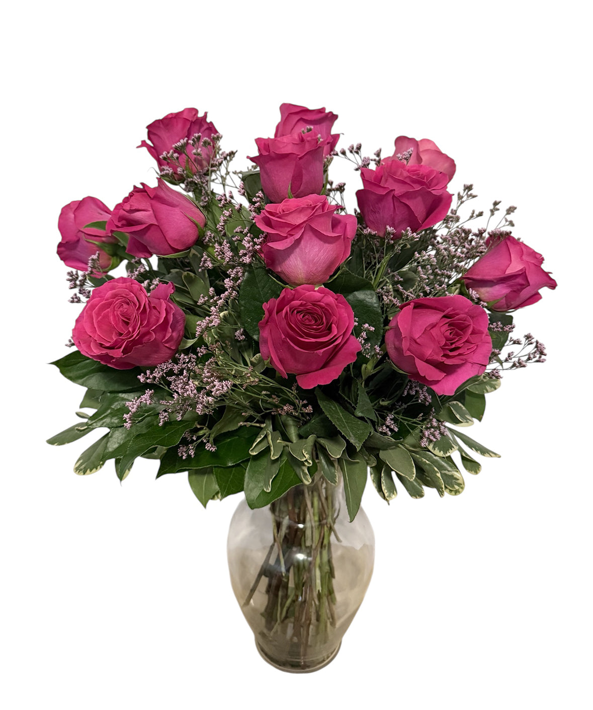 Pretty in Pink Rose Arrangement with Limonium