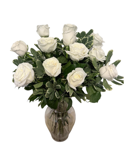 Classic White Rose Arrangement